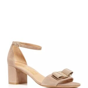 Brand New Salvatore Ferragamo Beige Block Heel Sandals